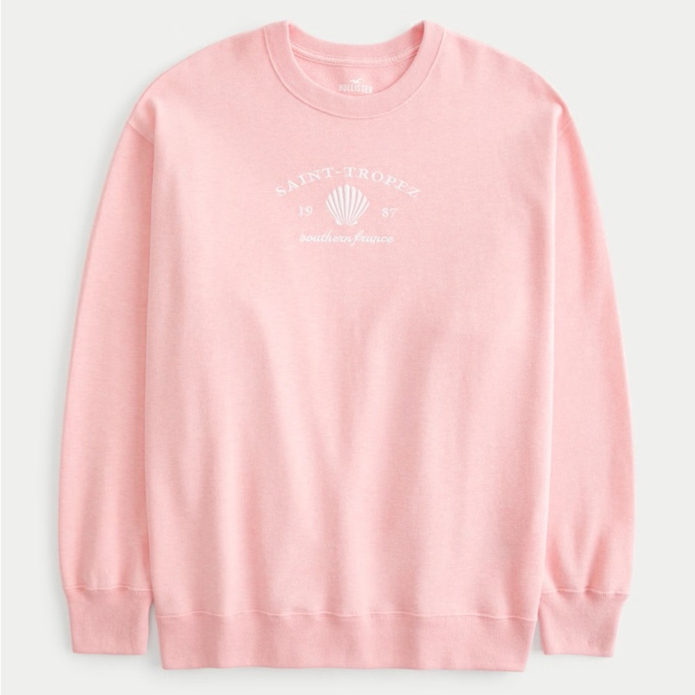 Hollister Coral Pink Crewneck Sweater